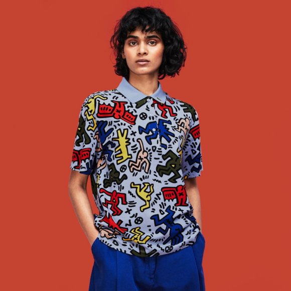 Keith Haring + Lacoste Allover Print Polo Shirt